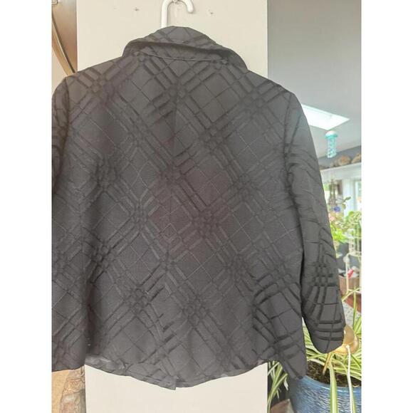 Talbots Womens Petite Textured Jacquard Black Dress Blazer Sz 16w - Picture 3 of 3